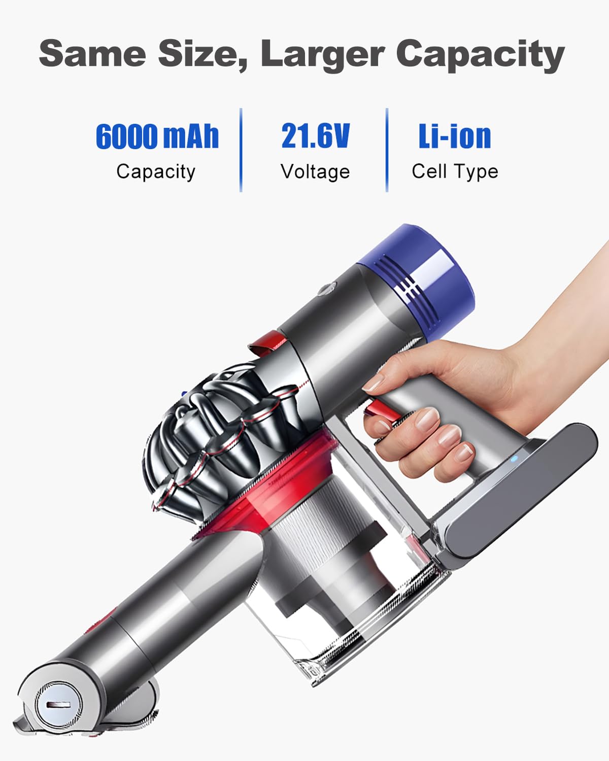 6000mAh V7 Batteria di Ricambio per Dyson V7 SV11 Dyson V7 Fluffy V7 Animal V7 Motorhead V7 Absolute Batterie di ricambio per l'intera gamma di