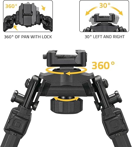 Miniatura 2 de CVLIFE Bípode de 8-11 pulgadas con bípodes ligeros de inclinación giratoria de 360 grados