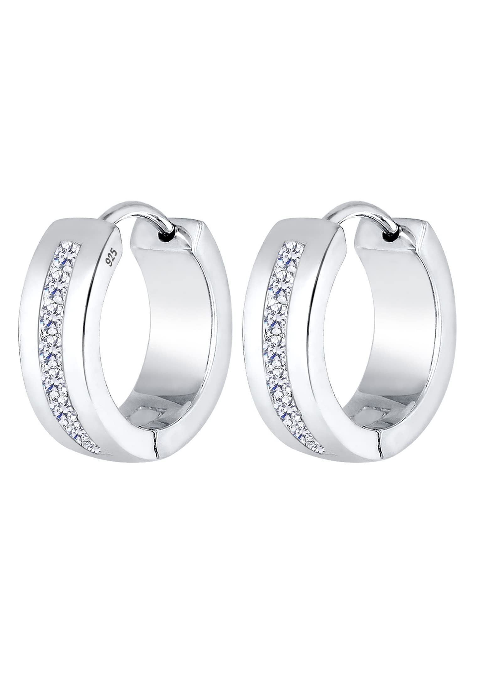Elli Damen-Creolen 925 Silber Zirkonia gold Brillantschliff