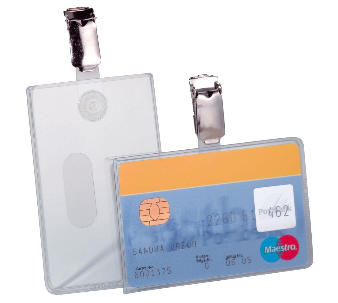 Durable - Porte badge avec clip métallique - Format 54 x 85 mm - Boite de 25 - 811319