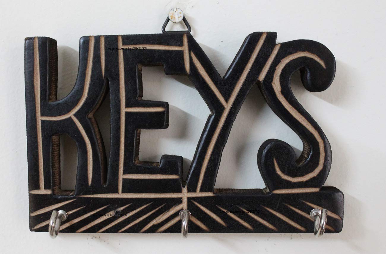 SPHINX Wooden Wall Hanging Small Key Holder-3 hooks (L x H = Approx. 5 x 3.2 Inches) - 1 piece