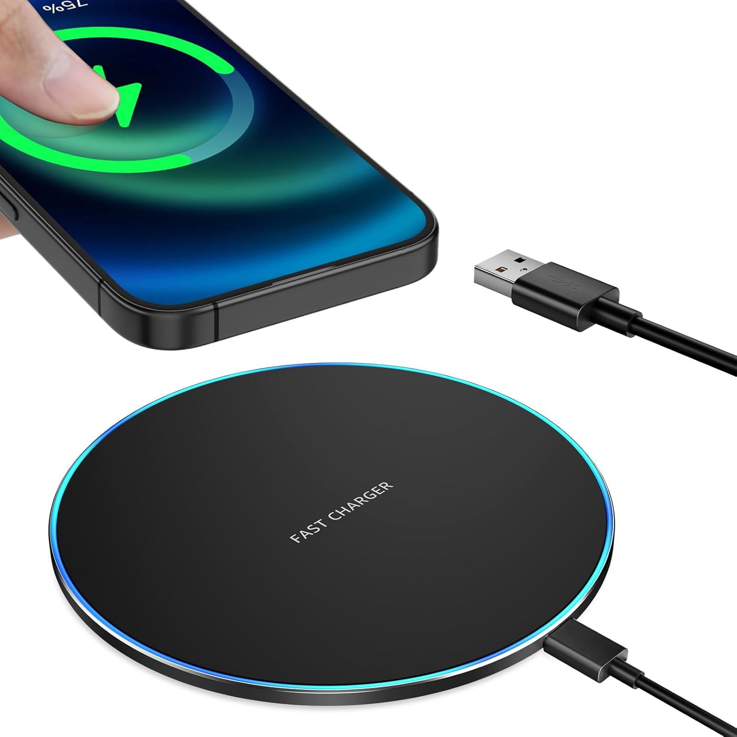 NEUTYPECHIC 15W Wi-fi Charger, Quick Charger, Suitable with iPhone, Wi-fi Charging Station, Magnetic Charger on USB C for iPhone 16/15/15 Professional/15 Professional Max/14/13/12/11/X/XS/XR