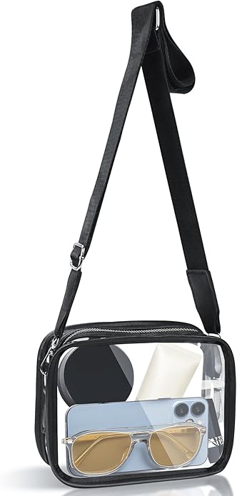 Bougimal Stadium Approved Clear Bag for Stadium Events, Adjustable Strap Clear Stadium Bag for Women Men Concerts Sports