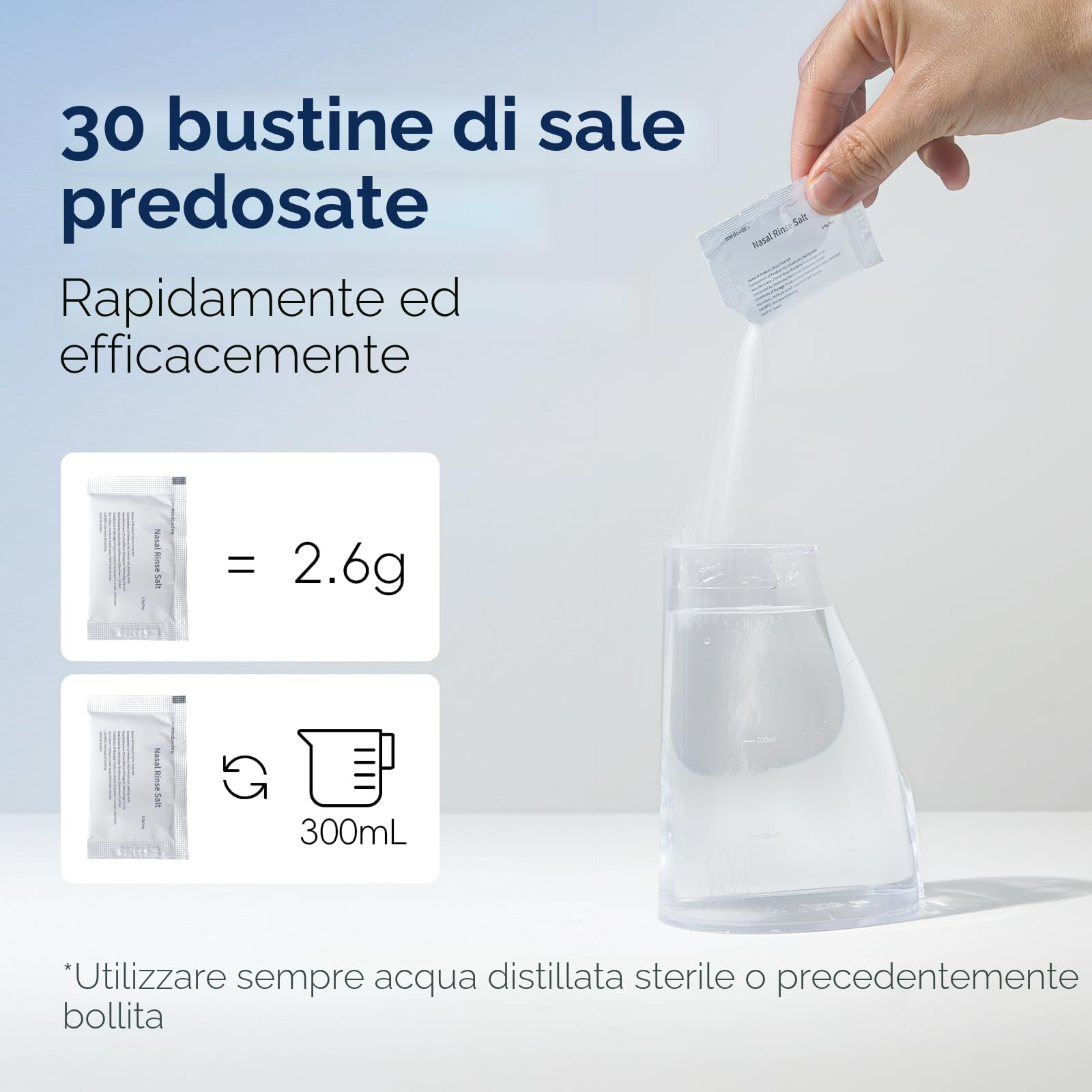 Sistema di Lavaggio Nasale Elettrico Aggiornato, Macchina per Risciacquo Sinusale con 30 Buste di Sale