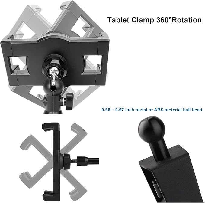 Soporte de sujeción con clip para tablet, ajustable, 17mm miniatura 5