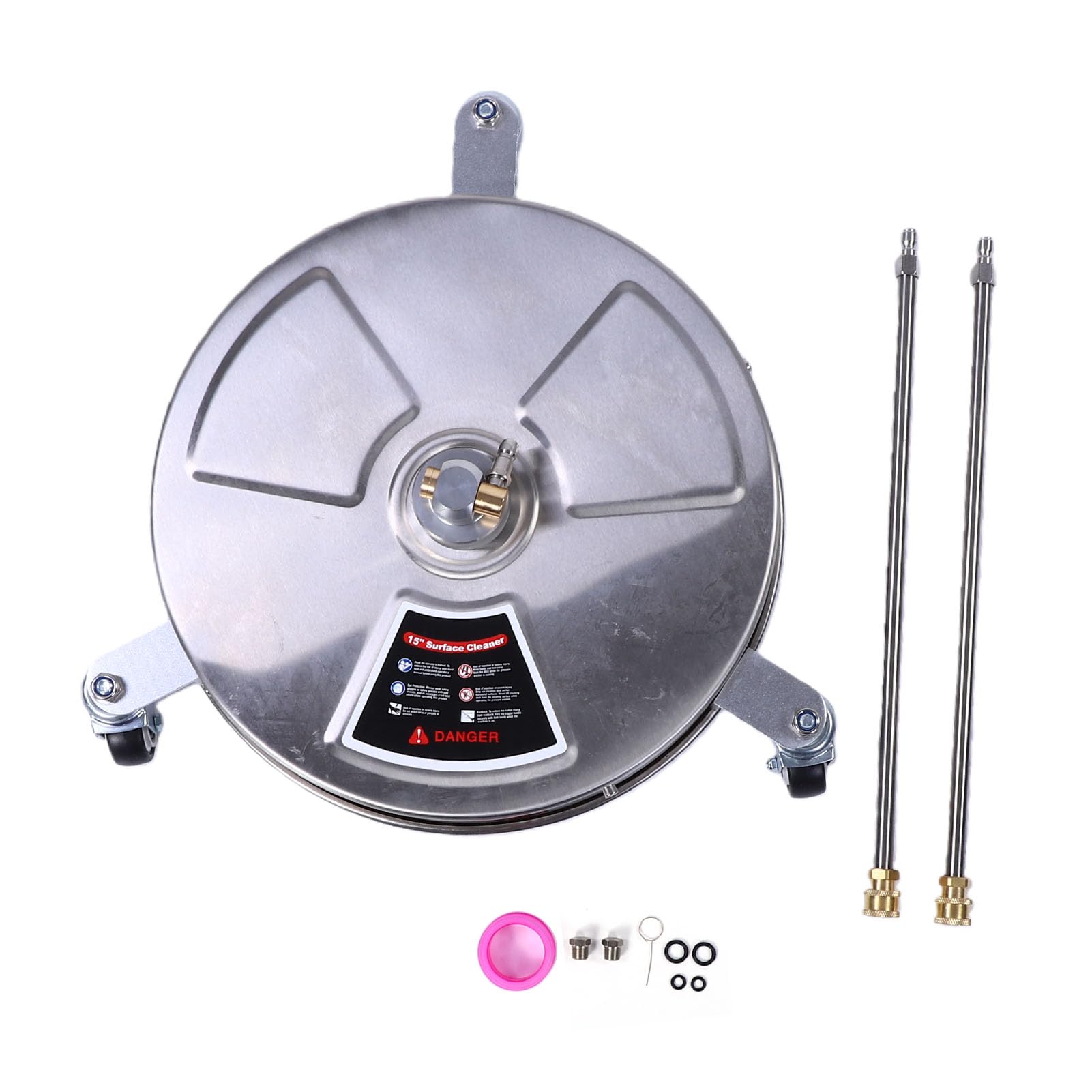 XUMIUZIY Limpiador de Superficies de Lavadora a Presión de 15 Pulgadas de Acero Inoxidable Duradero con Turbo Boost, Ideal para Eliminar Suciedad y Residuos