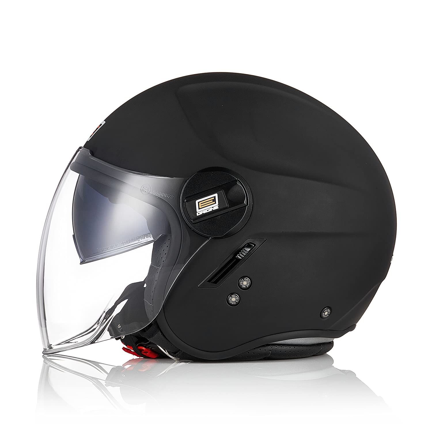 ORIGINE Kask Jet Motocykl Otwarty Kask Skuter z Podwójnym Osłona Zatwierdzony ECE (SOLID MATT BLACK,XL)