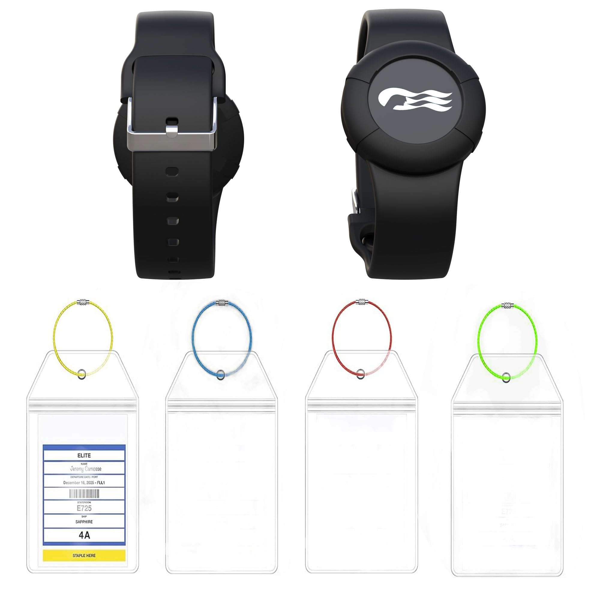 2-Pack Princess Cruise Medallion Holder Accessories & 4-Pack Waterproof Cruise Luggage Tag - Zip Seal Pouch for Carnival Ocean Medallion (2023, 2024,