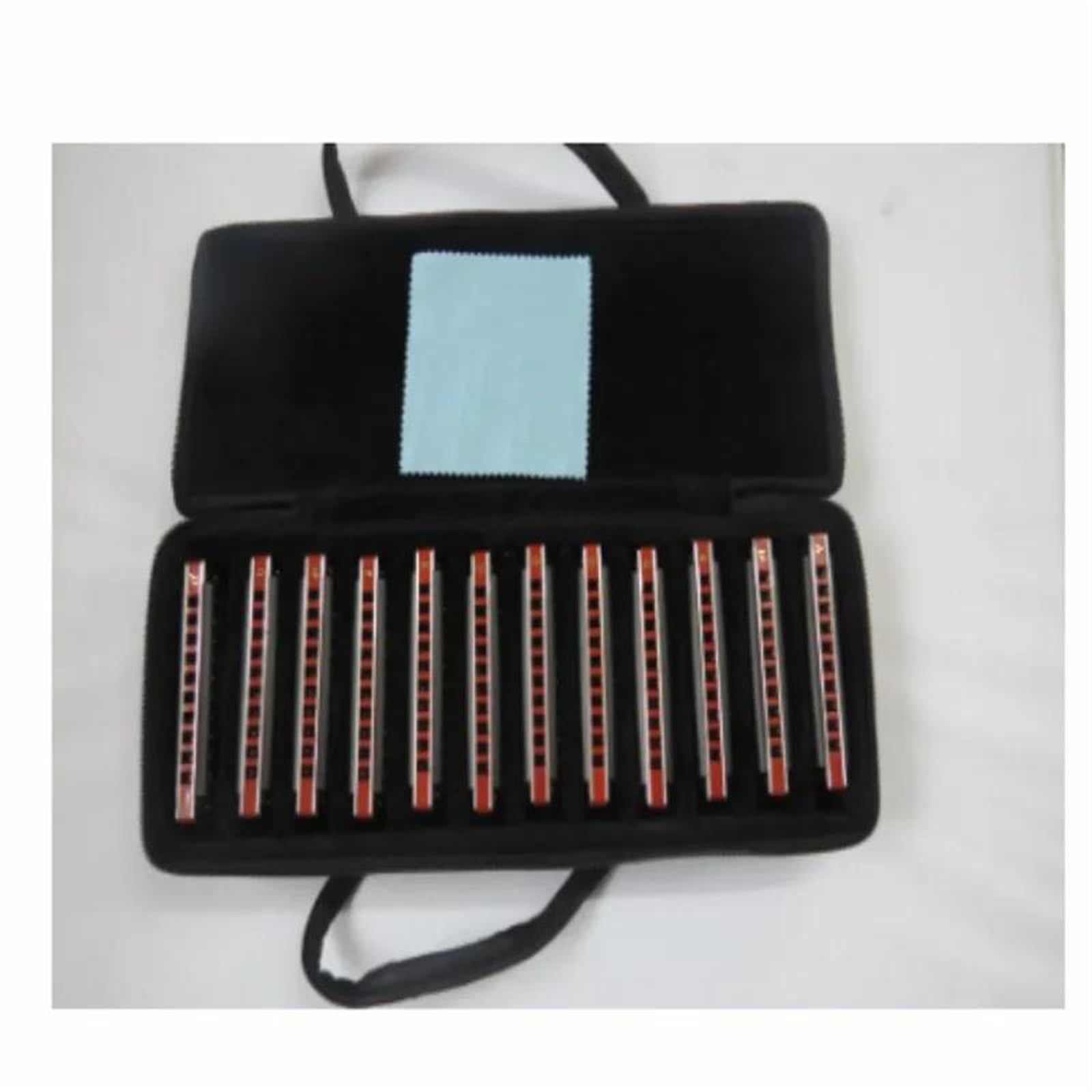 Harmonijka Zestaw 12 kluczy Blues Harp Metal Harmonijka Diatoniczna czarna okładka dla początkujących