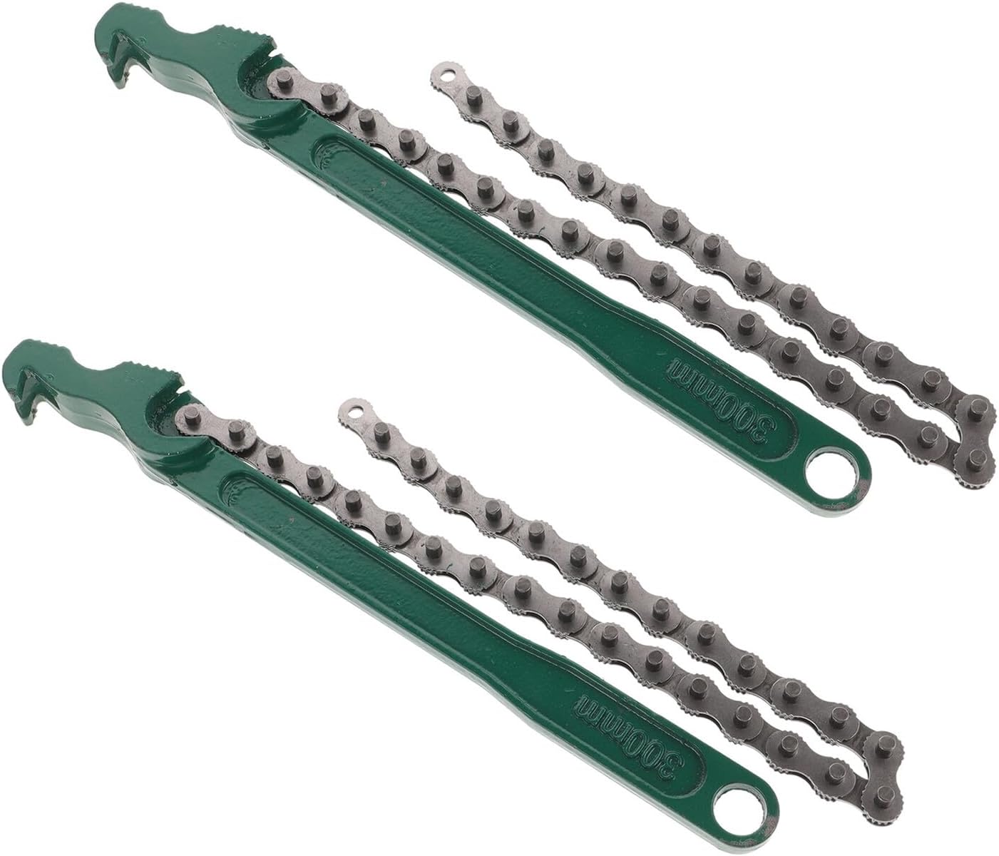 2pcs Heavy-duty Ratcheting Chain Oil Filter Wrench Set 12-inch Cast Handle for Automotive and Household Pipe Repair
