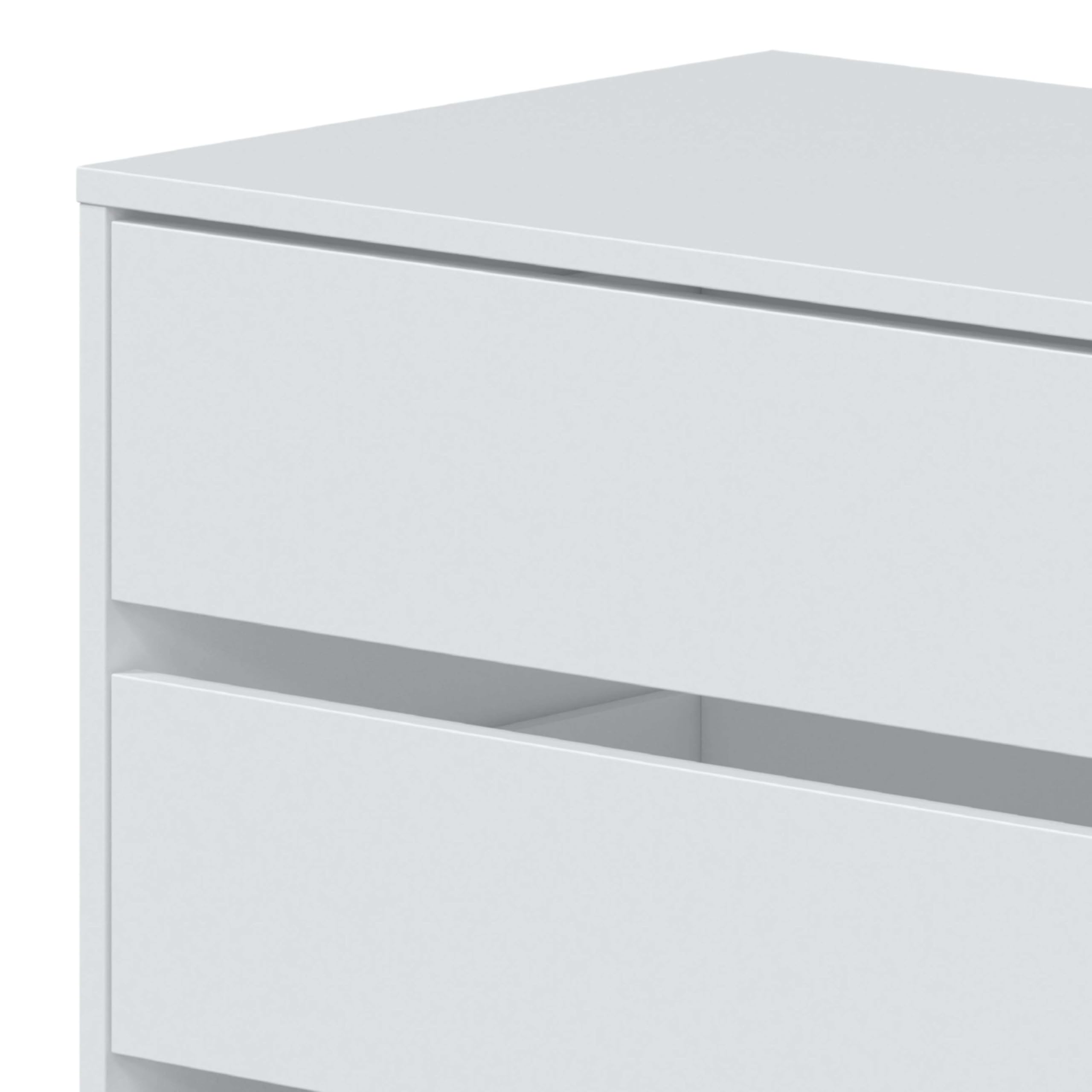 Habitdesign Cassettiera a tre cassetti in bianco opaco, dimensioni: 60 cm (larghezza) x 57 cm (altezza) x 44 cm (profondità)