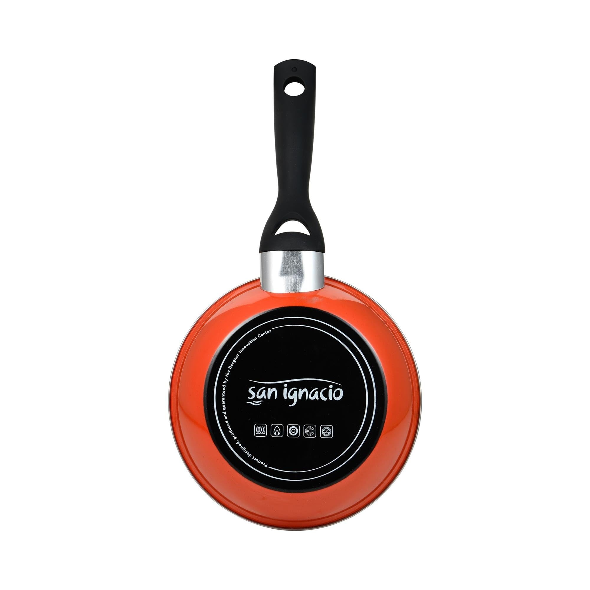 Juego de Sartenes Expert Valencia: Juego de 3 sartenes de Ø18Ø20Ø24cm en Acero al carbono color Naranja antiadherente y resistente EXPERT VALENCIA San Ignacio