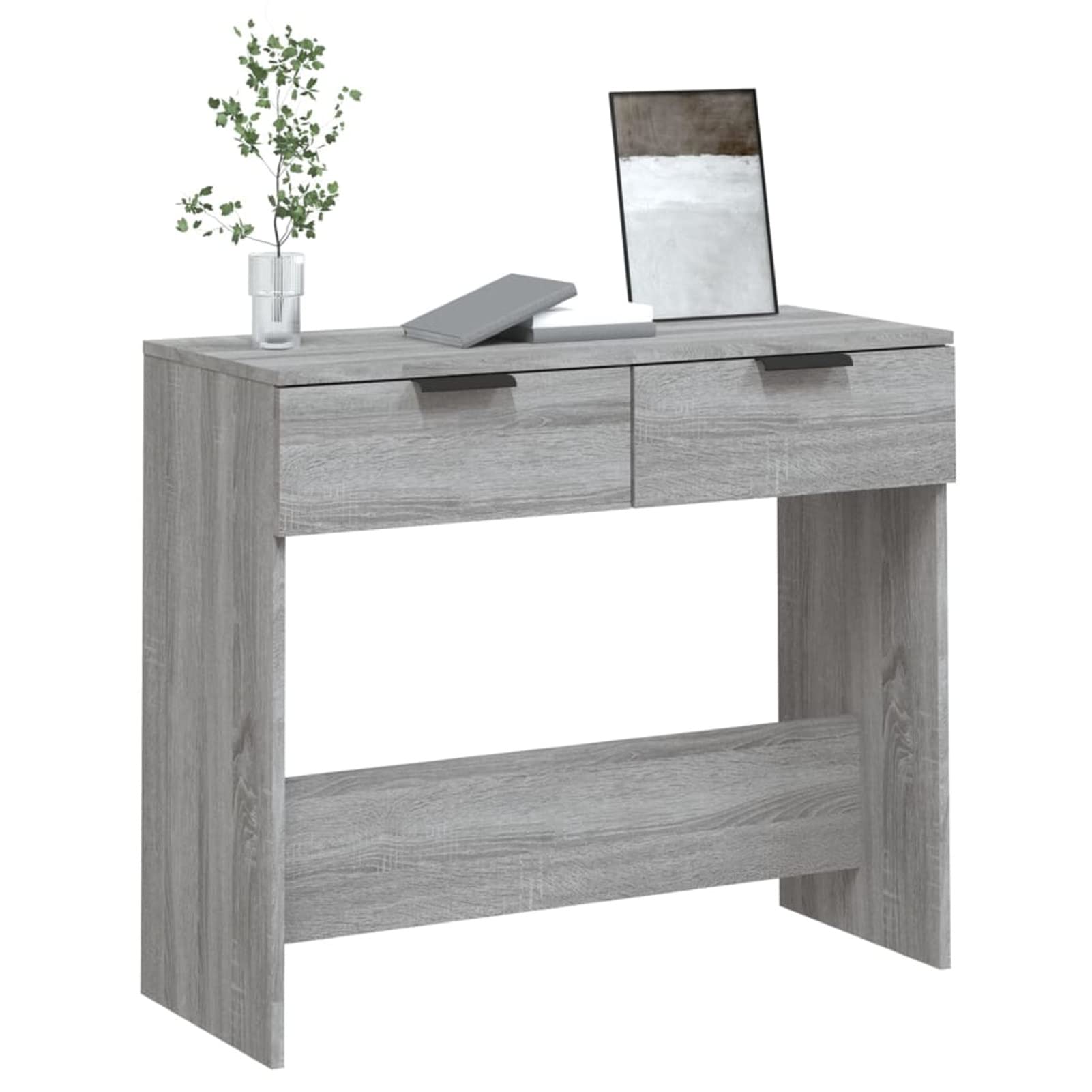 Homgoday Mesa Consola Madera contrachapada Gris Sonoma 90x36x75 cm Mesas auxiliares de salón,Mesa Consola Recibidor Mueble de Entrada Estrecha Clásica