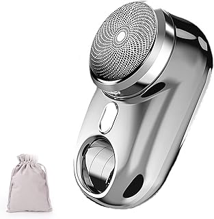 Pocket Portable Electric Shaver, Electric Razor for Men, Newest Mini-Shave Portable Electric Shaver, Mens Razor USB Rechargeable Shaver Charging Easy Use for Home,Car,Travel (Color : B Silver, Size