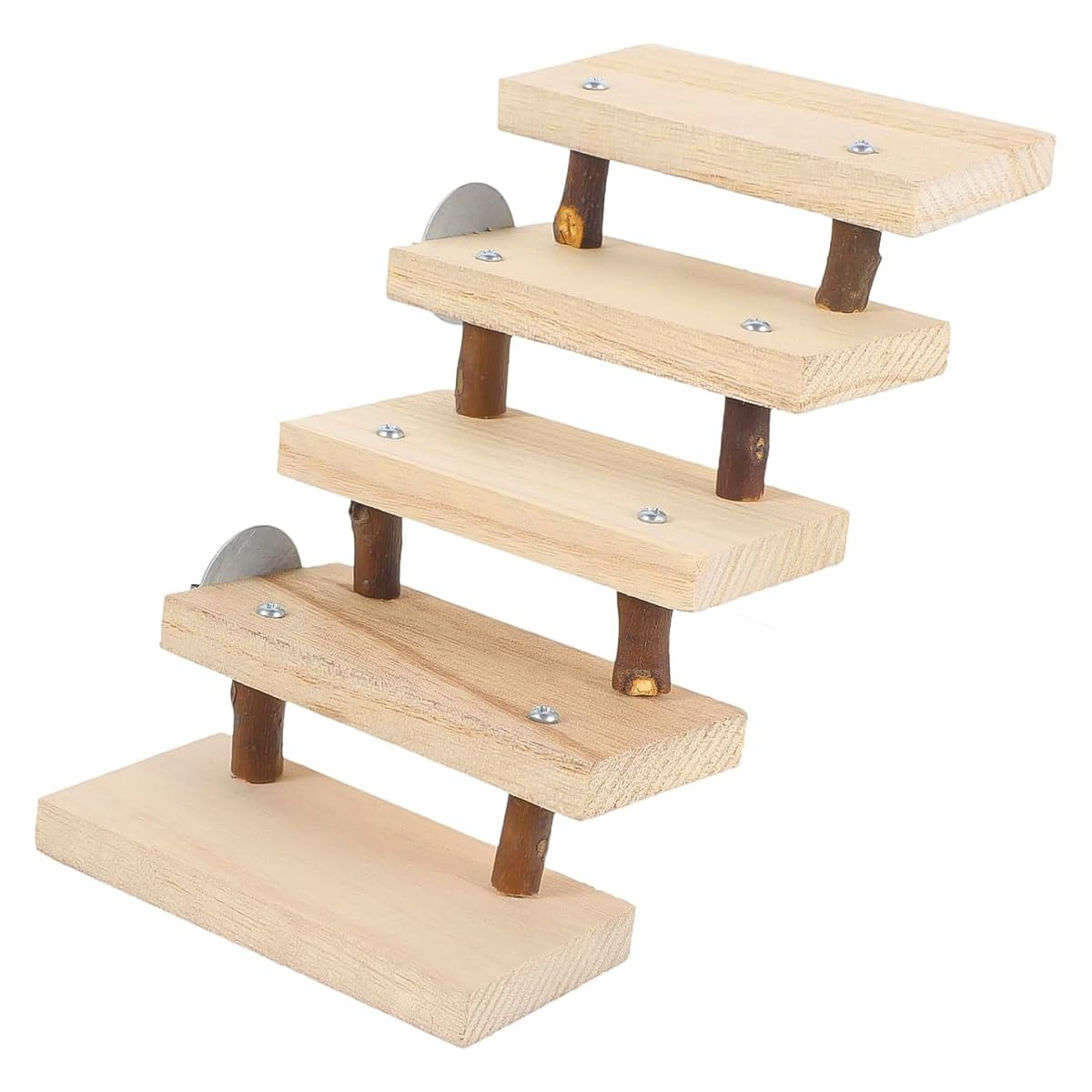 Alnicov Jaula de Madera para hámster, Juguete para pájaros, Columpio para Escalar, Escalera de 5 Niveles, Plataforma, Puente, trampolín, Herramienta de Entrenamiento