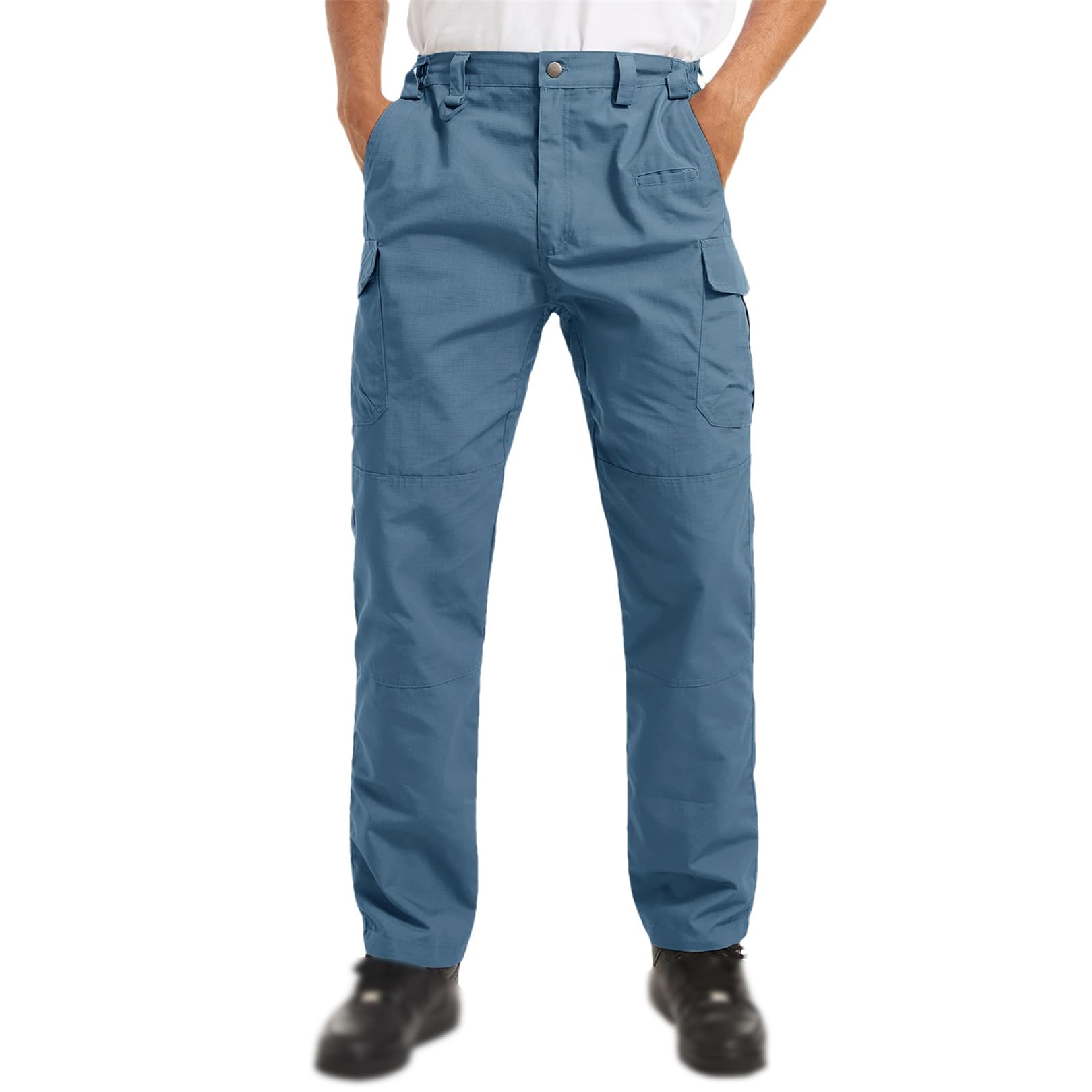 REHJJDFD Mens Work Trousers Multi-Pockets Cargo Pants Outdoor Hiking Pants Y9205 L