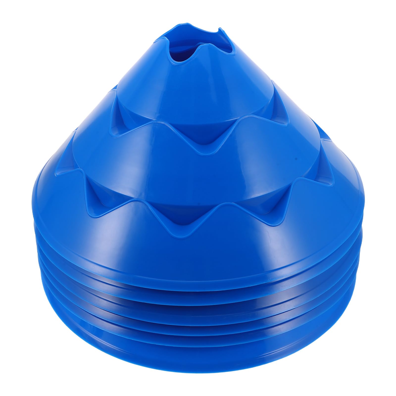POPETPOP 6pcs Blue Football Marker Cones round Base and Textured Surface, Soccer Training Cones for Agility Drills and Sports Field Equipment, Suitable for Football, Basketball, Rugby,