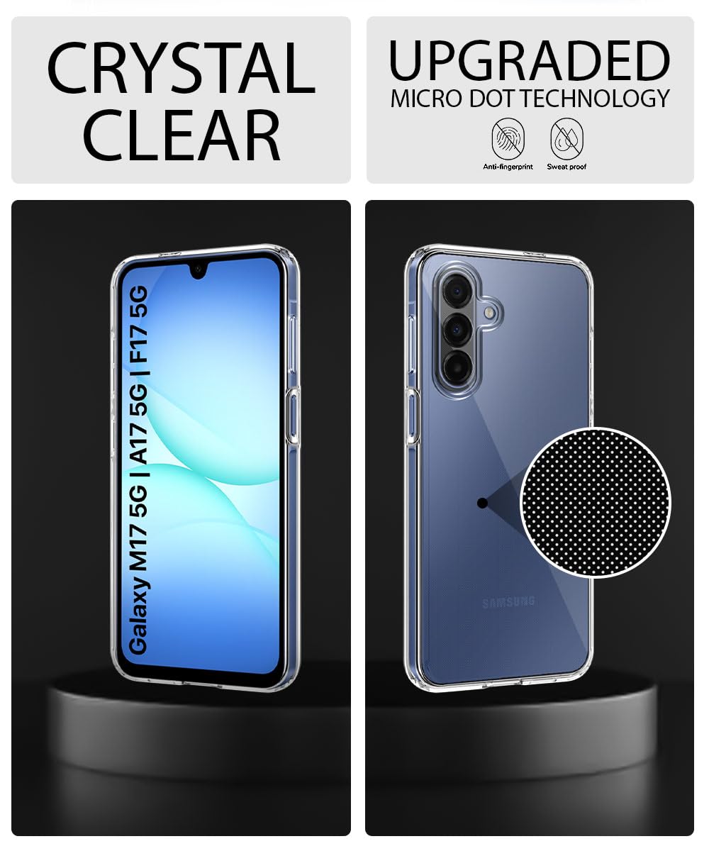 WOW IMAGINE Transparent Back Cover Case for Samsung Galaxy M17 5G | A17 5G | F17 5G | Raised Bumps for Full Device & Camera Protection Shockproof TPU Silicone Back Case Mobile Cover – Transparent — Amazon image 3