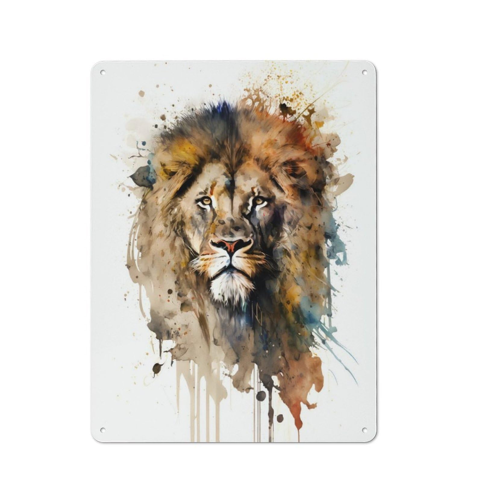 Lion Face Industrial Metal Wall Decor 40x30cm, Metal Wall Sign for Tool Room, Garage, Studio Or Home Bar