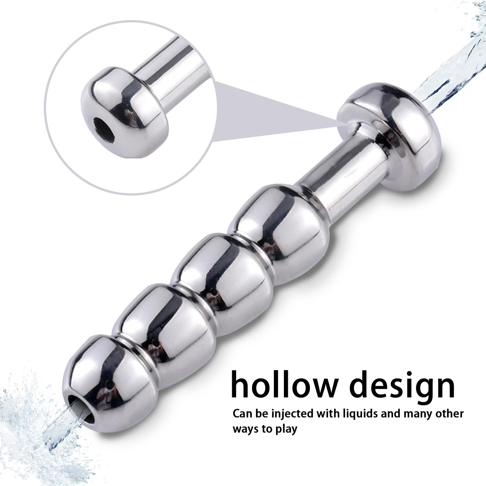 BDSMJOY Set di Dilatatori Uretrali in Acciaio inox, Pene Plug Perle per massaggio uretrale, Masturbatore uretrale sonde uretrali dilatatore per uomini (Φ8mm+9mm+10mm+11mm)
