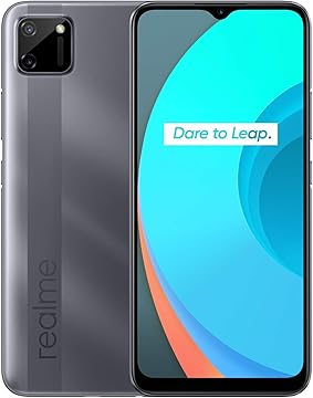 Mobile Phone realme C11 SIM Free unlocked Smartphone 6 5 Super full screen display huge 5000mAh battery NFC 13MP 2MP AI Dual Camera Dual SIM Android 10 UK version and Plug Pepper Grey