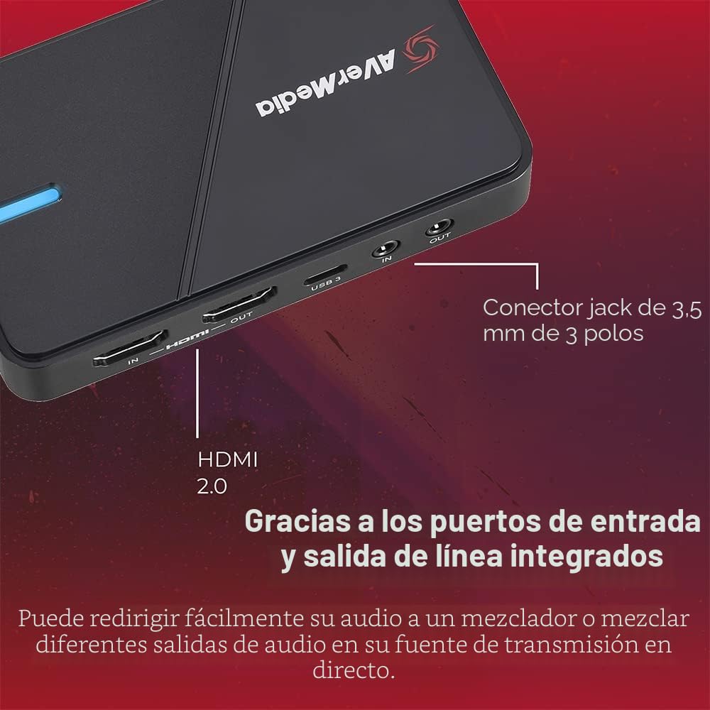 AVerMedia GC551G2 Live Gamer EXTREME 3 - Capturadora USB 4K30, paso 4K60 HDR, VRR, USB 3.2, Plug & Play, PS5, Xbox, OBS, Twitch, Mac, Win11