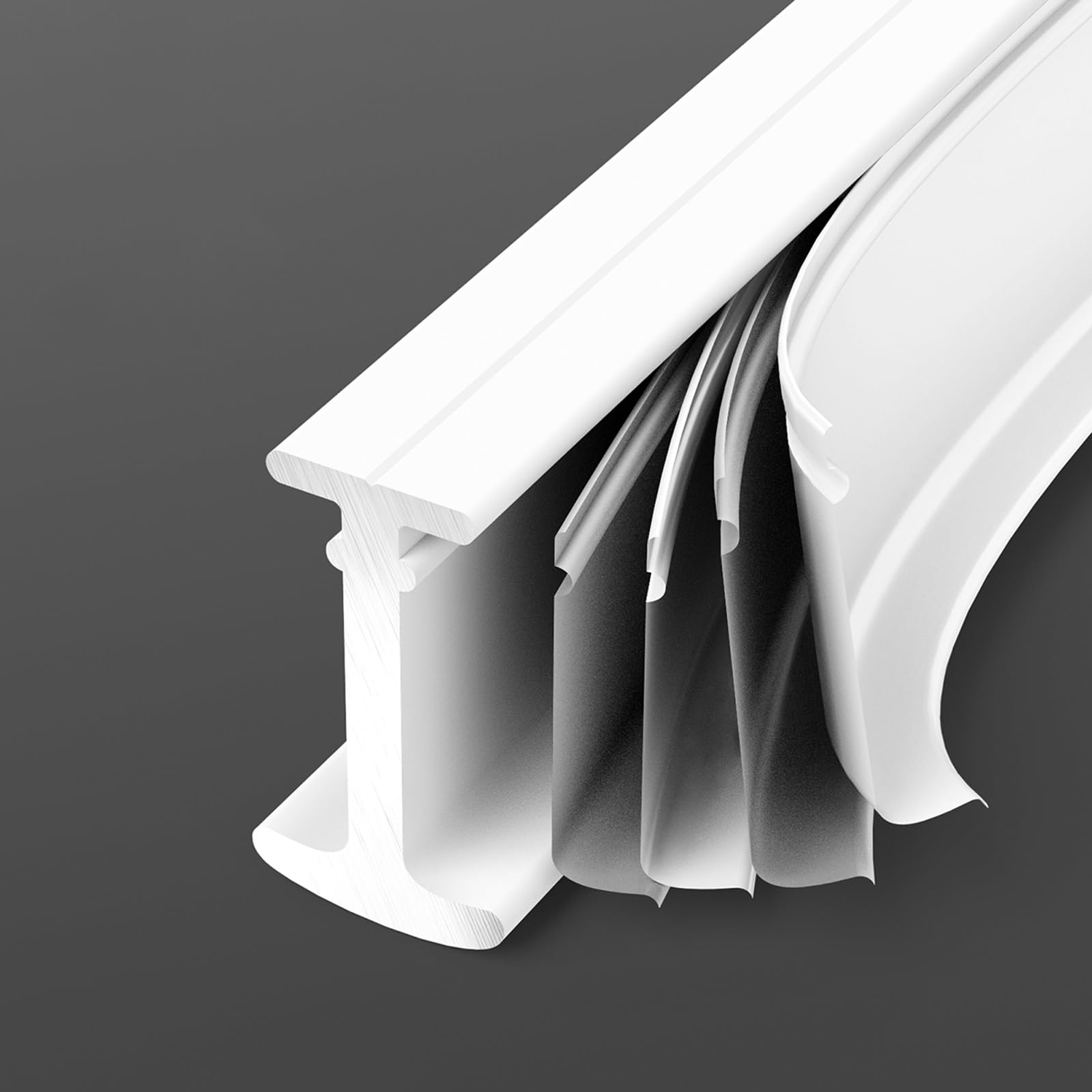 Zakrzywiona szyna do firanek do sufitu, szyna do firanek ze stopu aluminium, łatwy montaż, do samochodów kempingowych, okna wykuszowego, ścianka działowa (niebieska, 4,7 m)