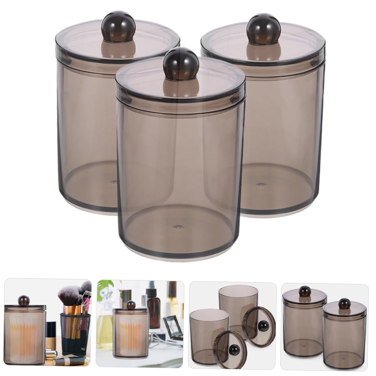 PRETYZOOM 9stücke Baumwollstäbchen Aufbewahrungsboxen Mit Deckel Transparente Badezimmer-organizer Für Wattepads Und Schwämme Praktische Und Stilvolle Aufbewahrungslösung Für Bad