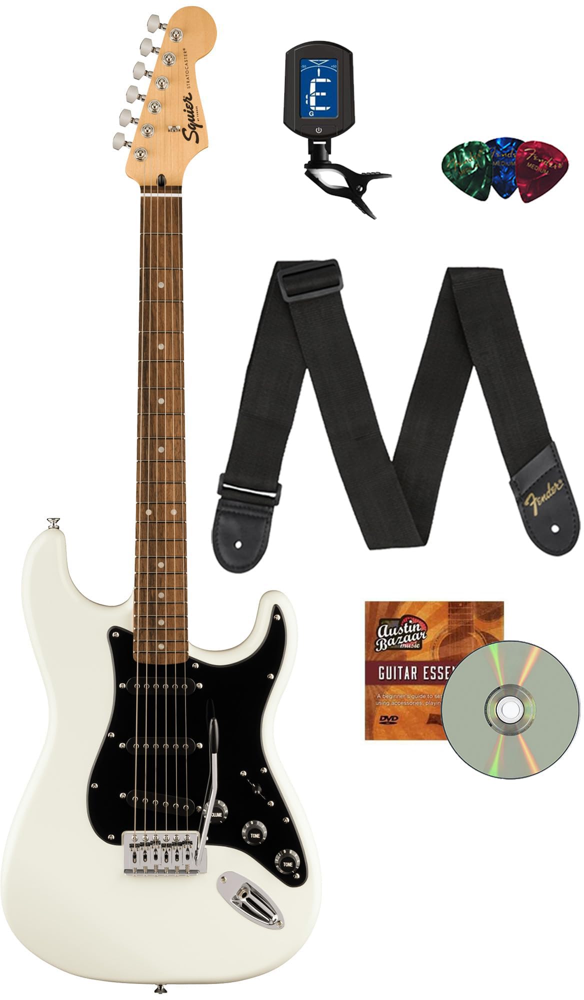 squier STRATOCASTER エレキギター＋スタンド＋ケーブルセット Amazon.com: Fender Squier Sonic Stratocaster Bundle with