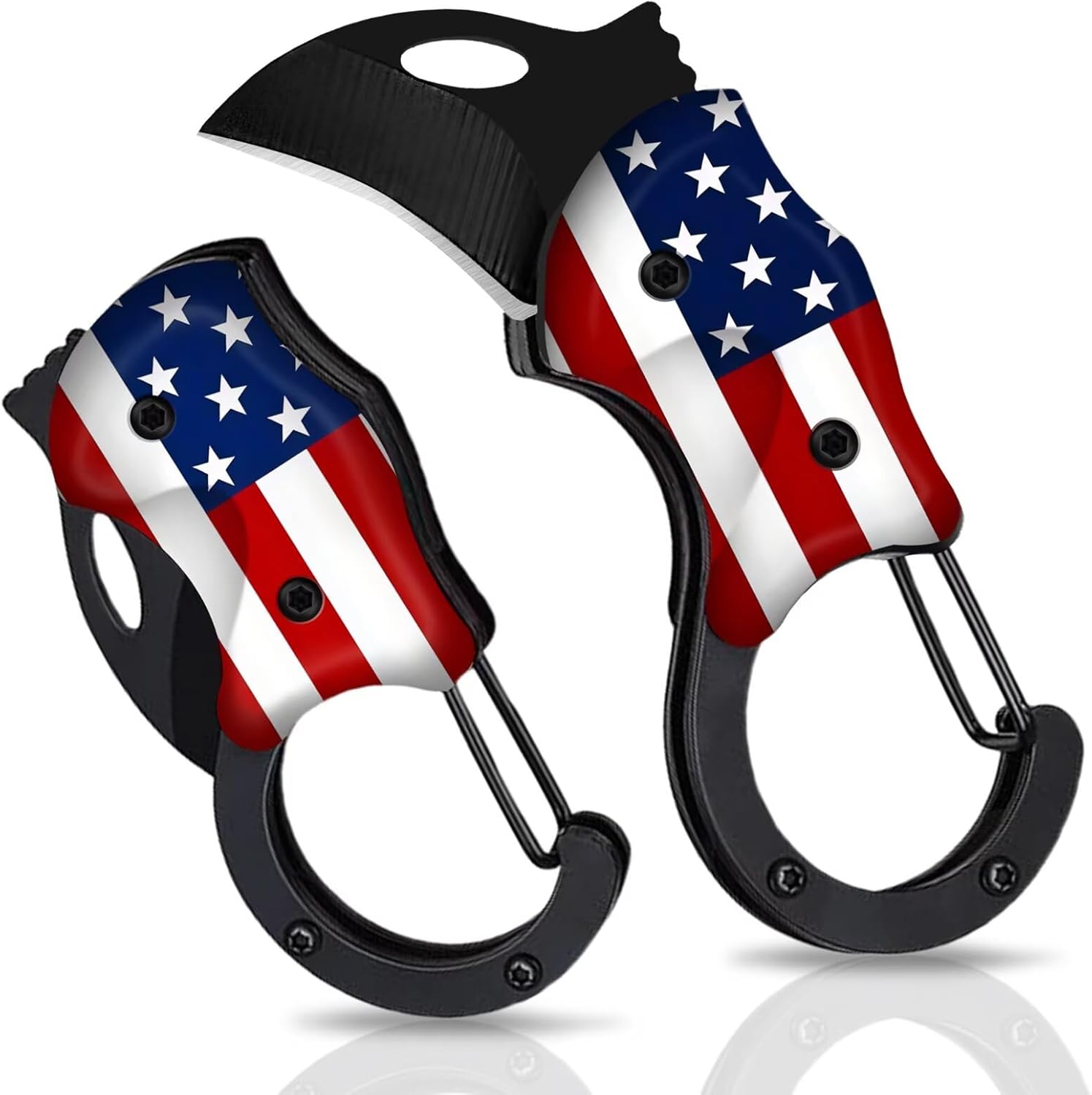 American Flag Pocket Knife for Women Men Black Small Knife Key Chain Edc Portable Box Cutter Mini Folding Knives Ideal Gifts for Men And Women Unique Gadgets