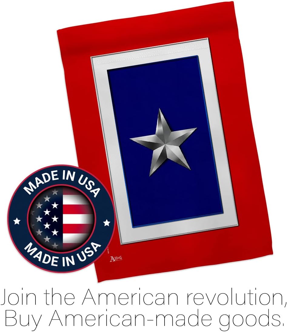 Silver Star House Flag - Eagle Set Armed Forces Military Service All Branches Support Honor United State American Veteran - Decoration Banner Small Garden Yard Gift Double-Sided Made in USA 28 X 40
