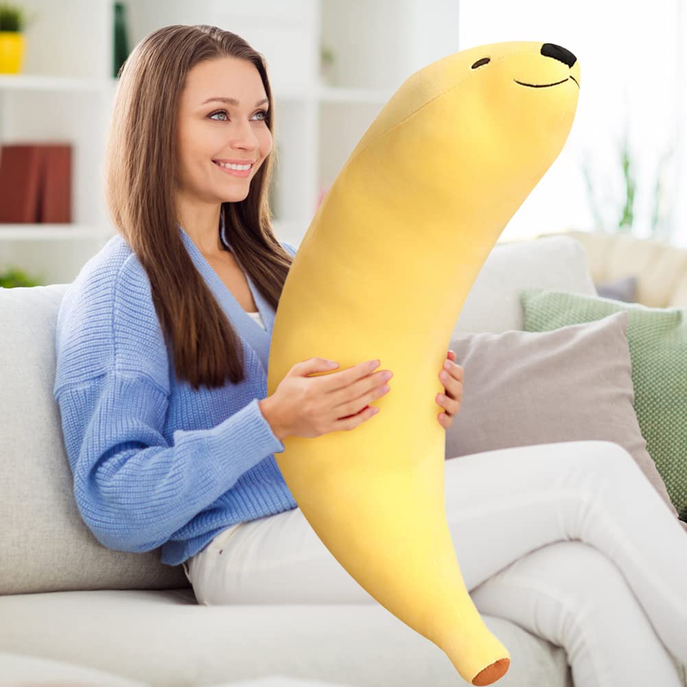 Coussin Peluche Banane Pelée HONITANO - 70 Cm, Doux Et Décoratif, Pour Chambre, Salon Ou Photo - 10