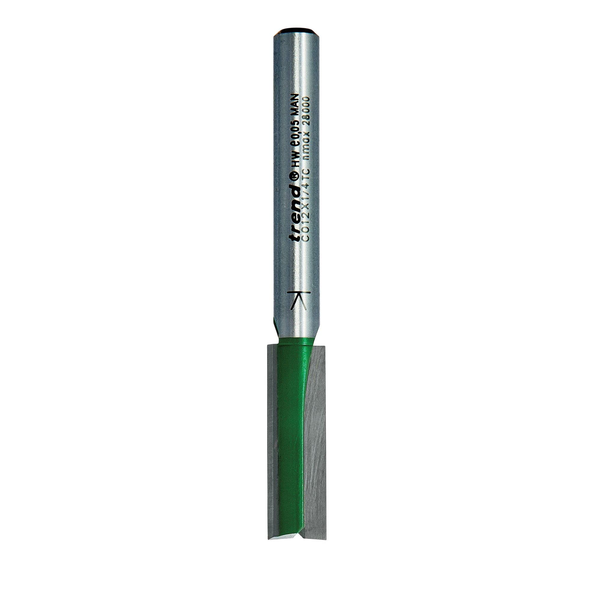 Trend CraftPro Straight Two Flute Router Cutter Bit, 1/4 Inch Shank, 7.9mm Cut Diameter & 25.4mm Cut Length - Image 2