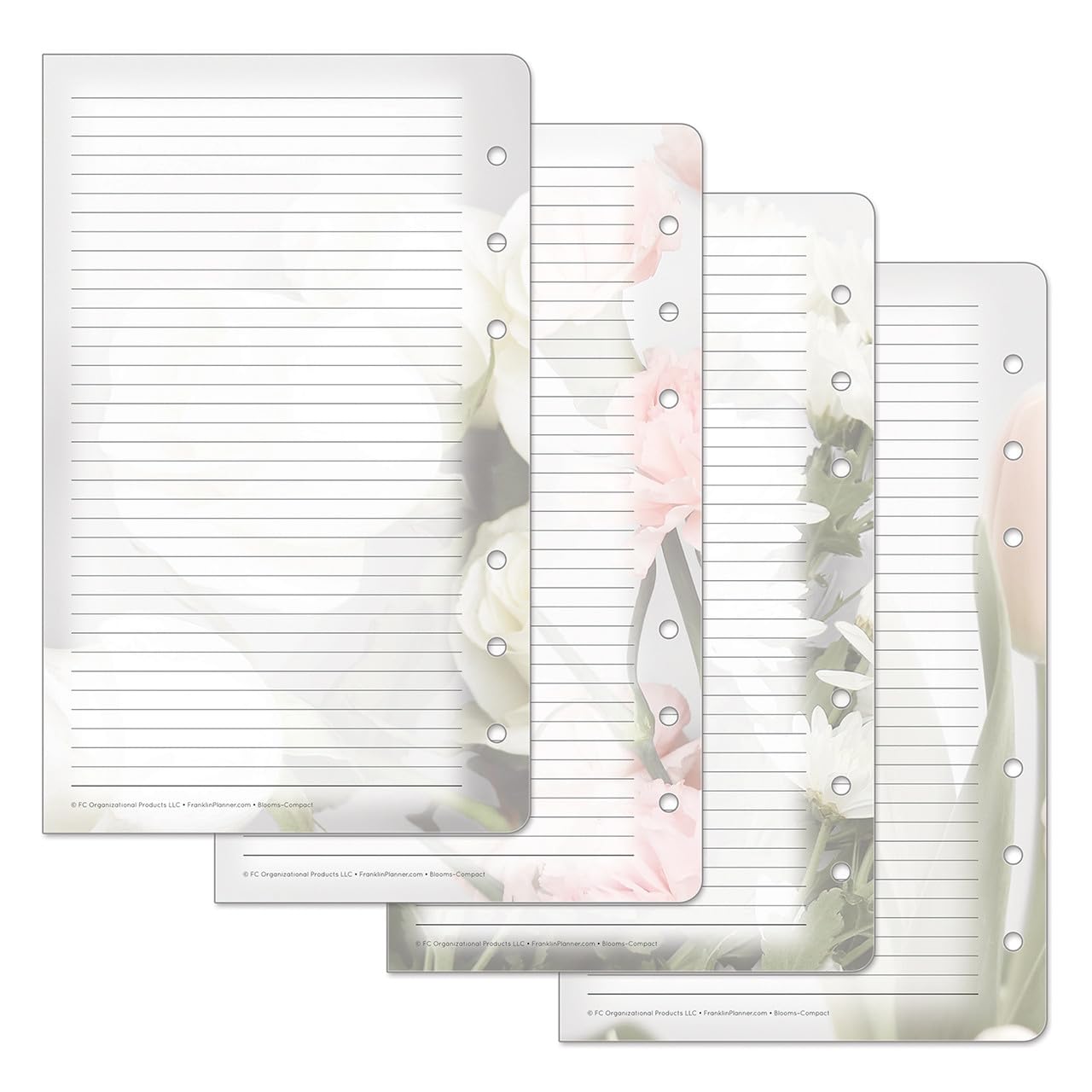 FranklinCovey - Blooms Lined Pages - Expansion for Planners (Compact, Pink/Green)