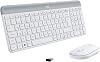Logitech MK470 Slim Combo Wireless Keyboard Mouse Set, Compact Keyboard with 12 FN Shortcuts, Can Be Used with Right and Left Hands, 10 m Usage Distance, Quiet, Turkish Q Keyboard, White