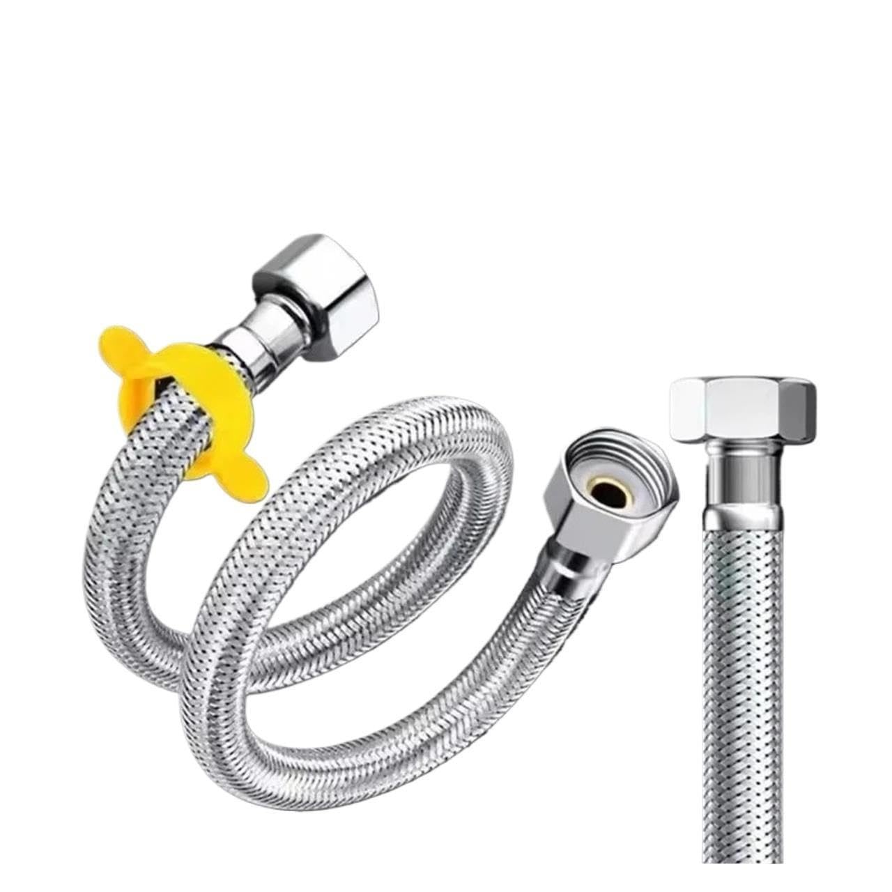 Tubo Intrecciato Inox Alimentazione Acqua | Design Intrecciato, Antiruggine, Multi-Lunghezze, Adattamento Universale(150cm)