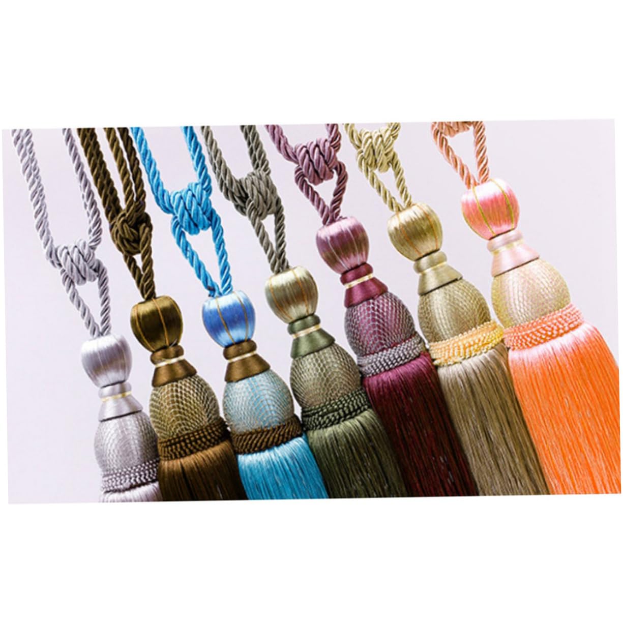 Attaches de Rideaux, Supports de Rideaux, 2 pièces de Rideau à Pompon, Boucle de Rideau à Boule Simple, Sangle de Rideau à Pompon (comme indiqué sur la Photo)