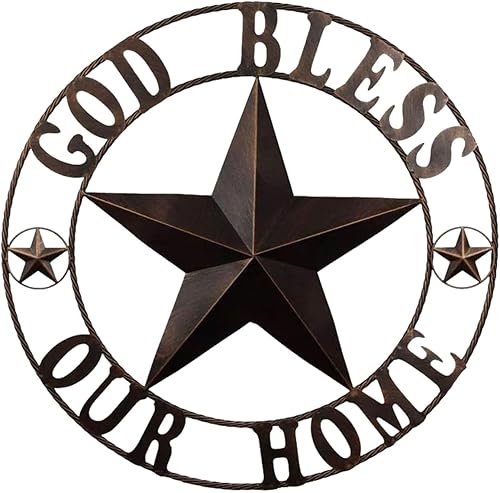 Ontrip Decoración de estrellas de Texas, decoración de pared de metal de 32 pulgadas, estrella de metal de hierro de Texas, rústico, vintage,