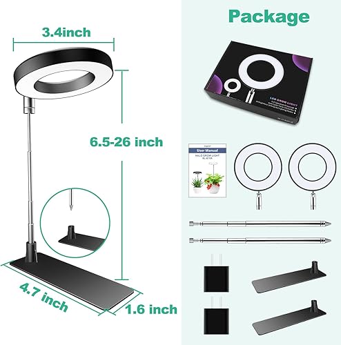 Miniatura 6 de Wiaxulay Luces de cultivo para plantas de interior, 48 luces LED de espectro completo para plantas de interior, luz de cultivo de plantas de altura