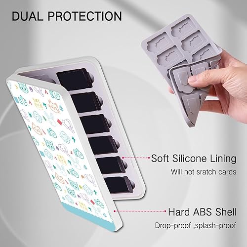 Vista 110 de PERFECTSIGHT 48 Switch Game Card Case for Nintendo Switch OLED Switch Lite, Cute 48 Game Holder Cartridge Case for Game Cards and SD Cards, Kawaii