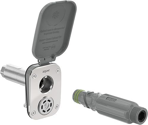 Aquor House Hydrant V2+ - Grifo de jardín para exteriores que no genera escarcha, con conexión rápida y antisifón, 2 pulgadas, polímero gris pizarra