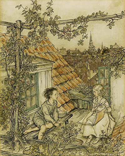 Cuadro en lienzo de Arthur Rackham para inspirar tu oficina con arte clásico de 60x90cm