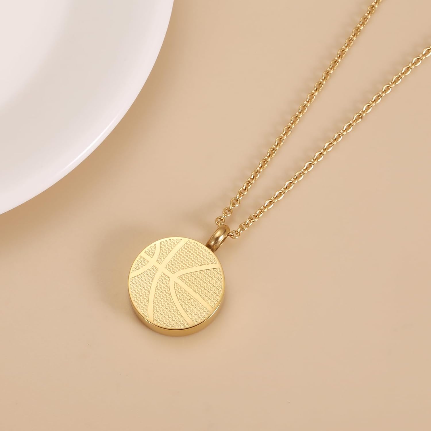 Basketball Memorial Necklace For Ashes Of Loved Ones Stainless Steel Sport Cremation Jewelry Keepsake Urn Necklace For Men Child Women Souvenir - Image 3
