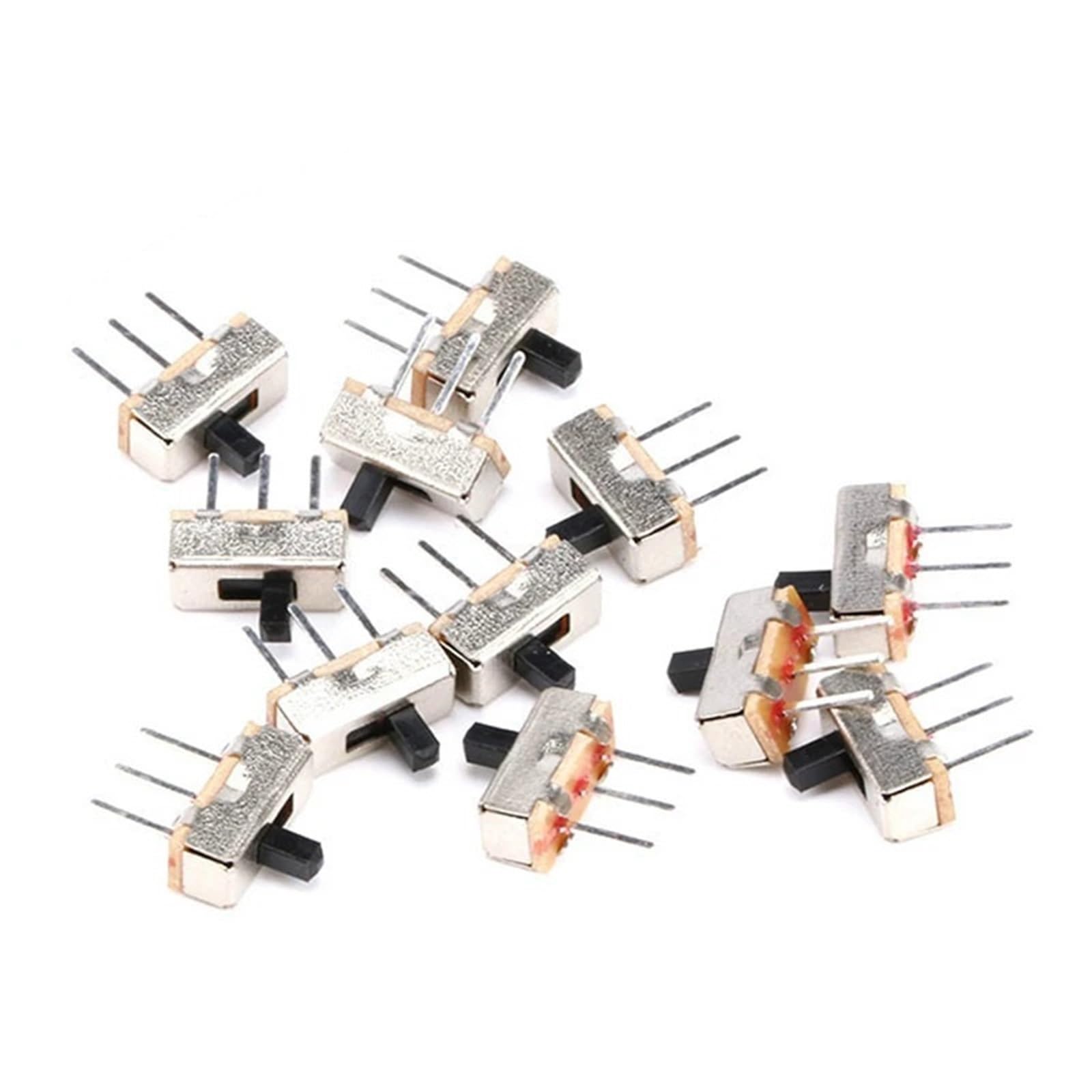 Interruptor Deslizante Vertical de micropines， Mini Interruptor Deslizante Vertical SS12D00G3, 1P2T, DPDT, 3 Pines, SMD, PCB, Paquete de 100