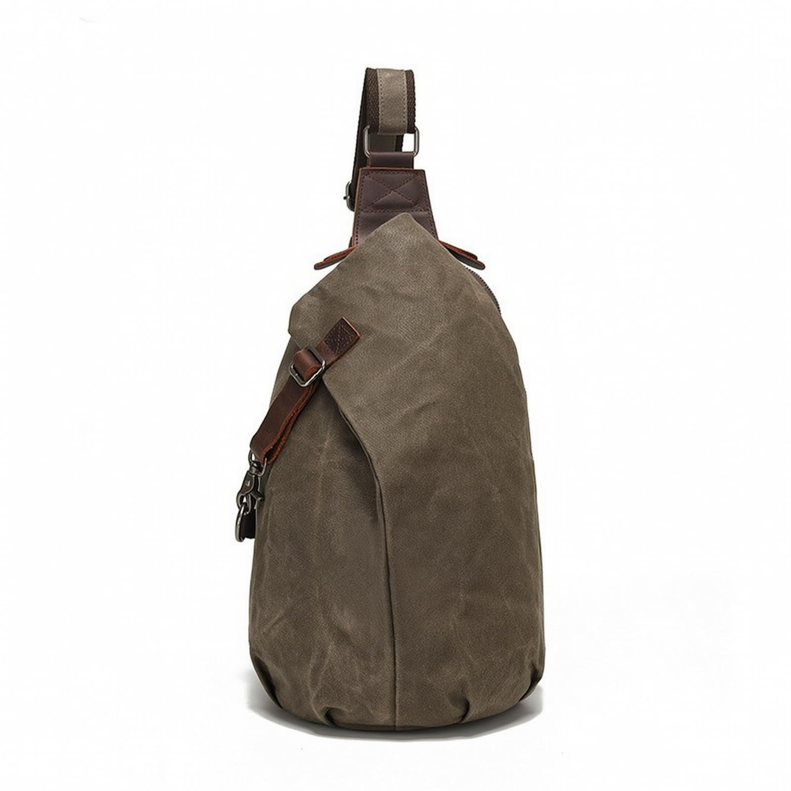 predolo Zaino Tela Cerata Vintage Borsa da Petto Regolabile Crossbody Bag per Pendolari, Motociclisti, Città