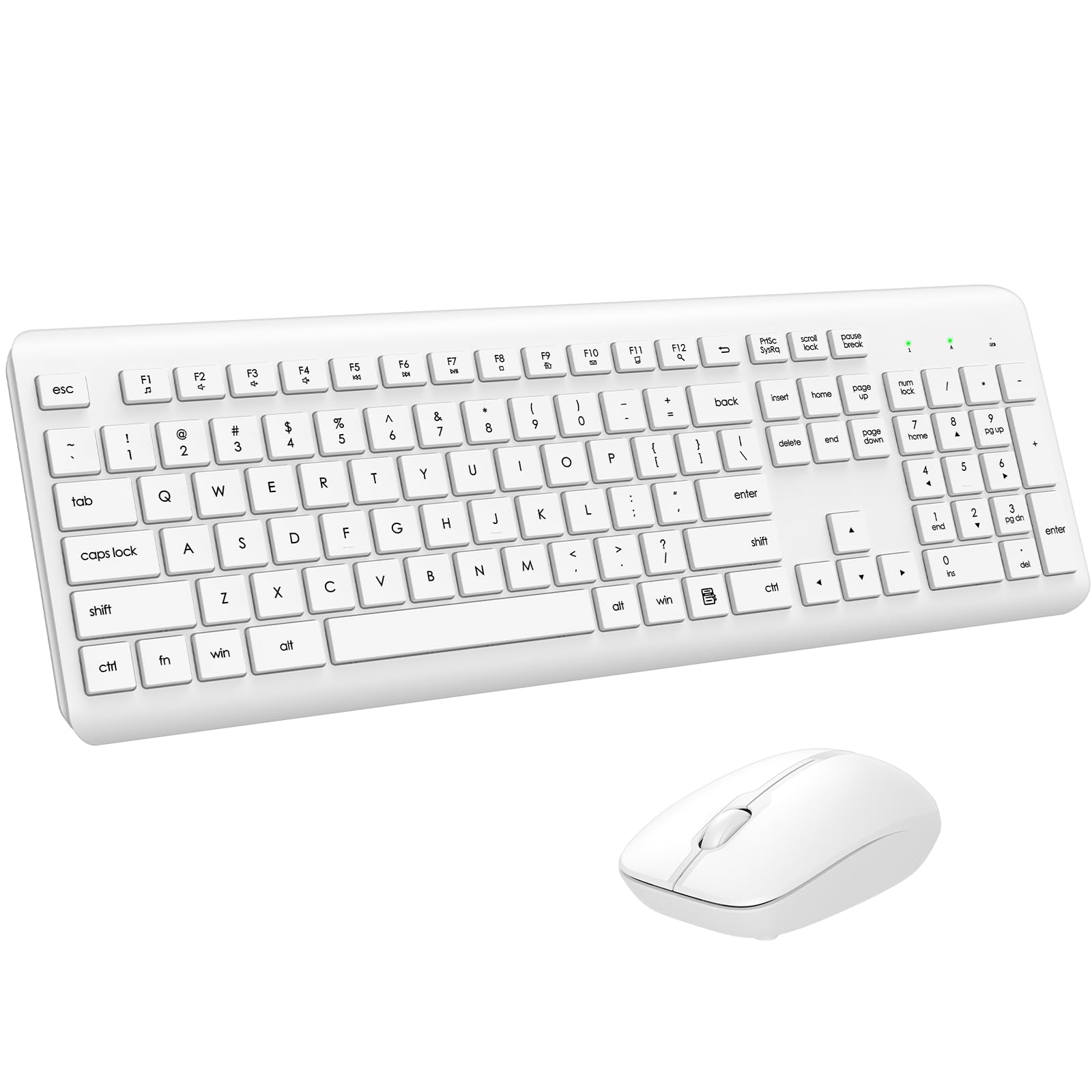 Photo 1 of Wireless Keyboard and Mouse Combo, Full Size Silent Ergonomic Keyboard and Mouse, Long Battery Life, Optical Mouse, 2.4G Lag-Free Cordless Mice Keyboard for Computer, Mac, Laptop, PC, Windows(White)