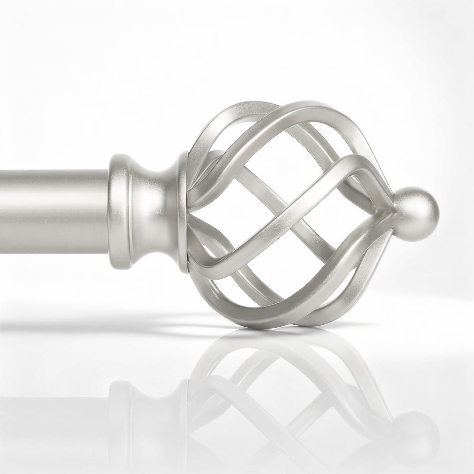 Photo 1 of HTZON 1" Farmhouse Heavy Duty Curtain Rods for Windows,Adjust 36-88",Silver