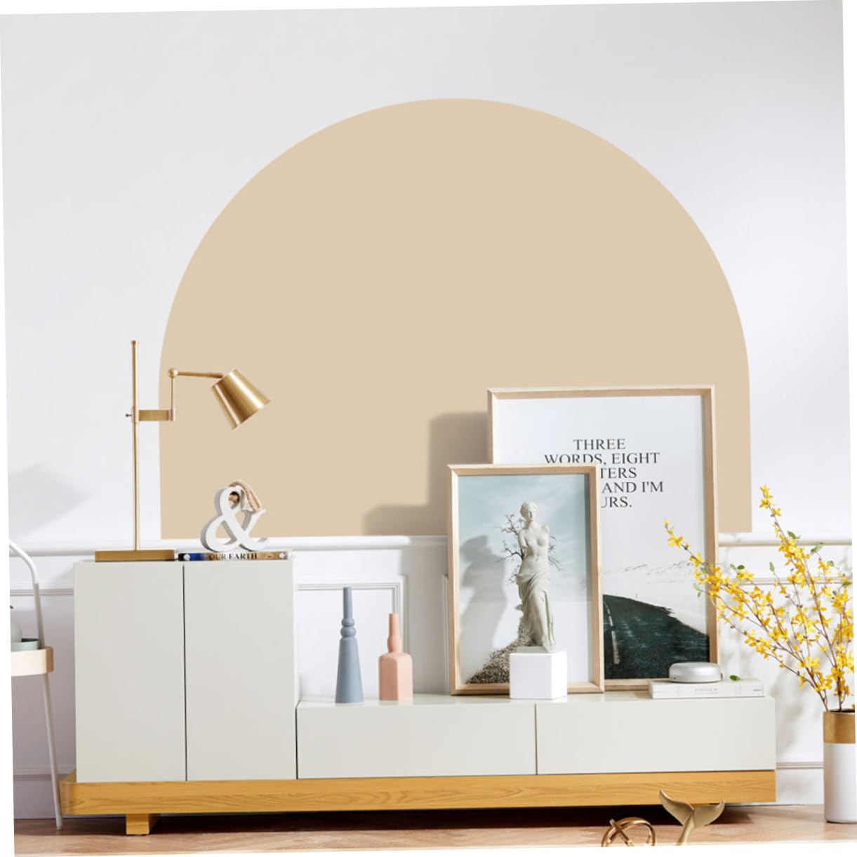 Wandtattoo Modern Dekorative Bogentapete aus Pvc Abnehmbar Stark Haftend für Wohnzimmer und Büro Geometrischer Bogen