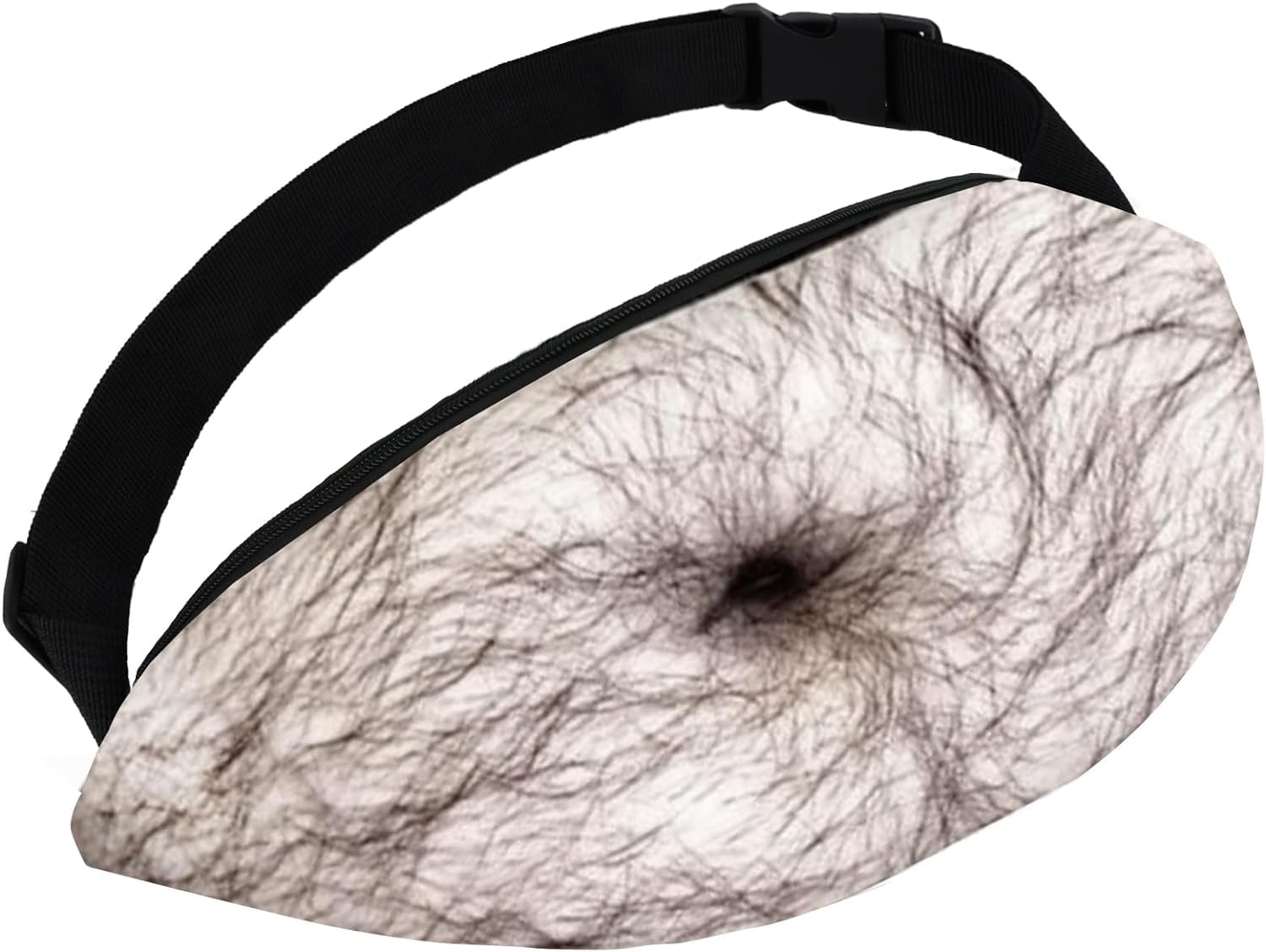 Novelty Hairy Belly Fanny Pack, Unisex Casual Accessory, Waterproof Polyester Material, Lightweight Travel Waist Bag, Party Gag Gift, Unique Creative Present, White Elephant Gifts for Adults(1 Pack)