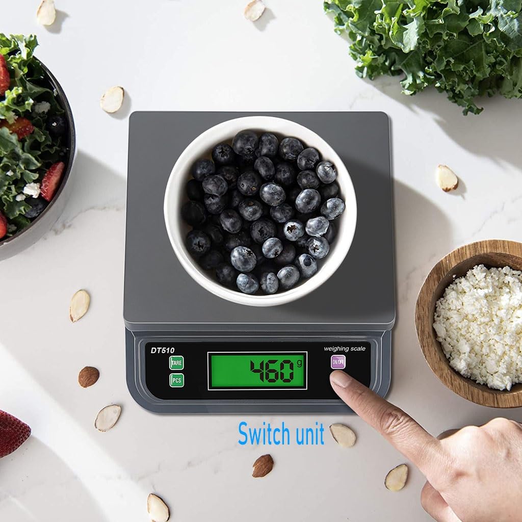 Large Digital Kitchen Scale, 66LB 30kg/1g Commercial Food Scales, LCD Display Bakers Scale, with Tare and Prep Counting Scales, Wired g/oz/lb/kg/tl/ct 6 Unit for Baking, Cooking, Deli Meat